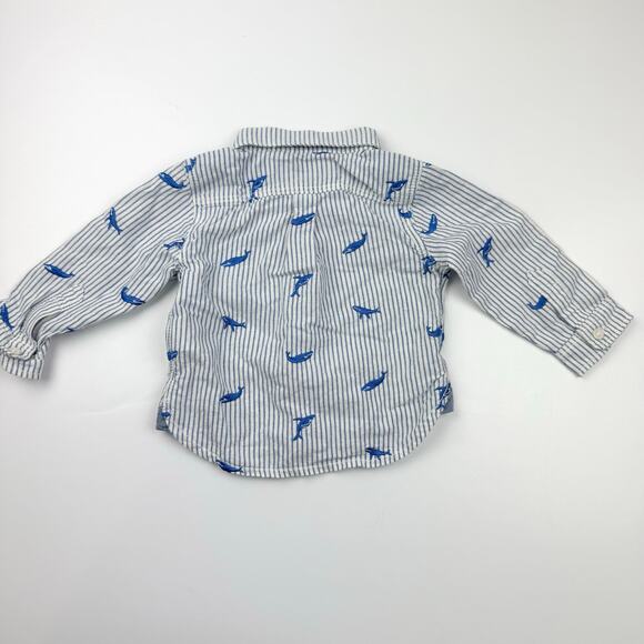 Baby Boden Striped Collared Whale Shirt - Picture 4 of 4